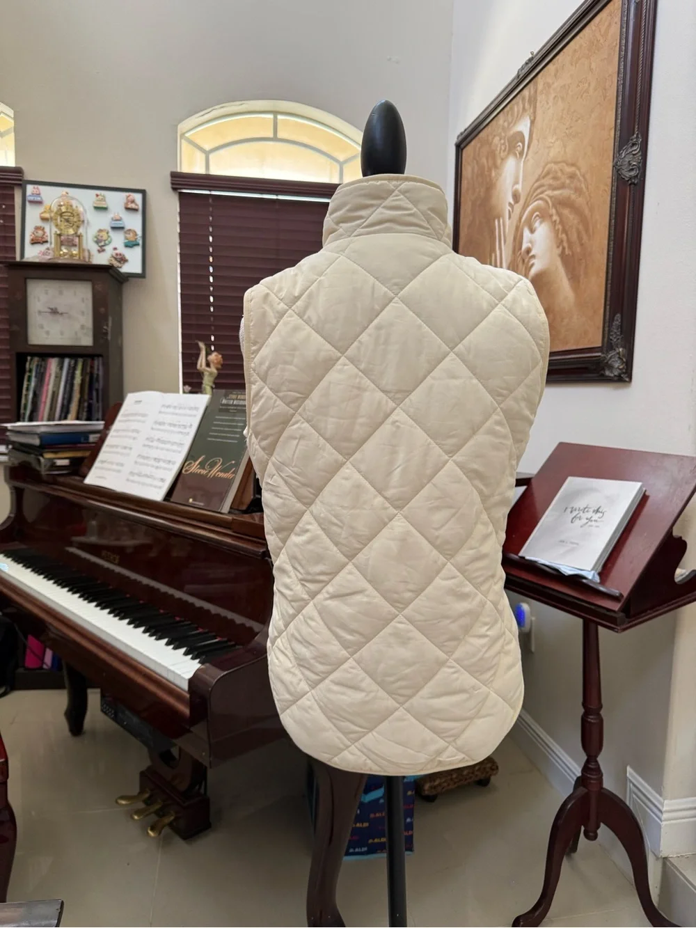 J. Crew Quilted Cream Zip-Up Vest - Picture 3 of 4